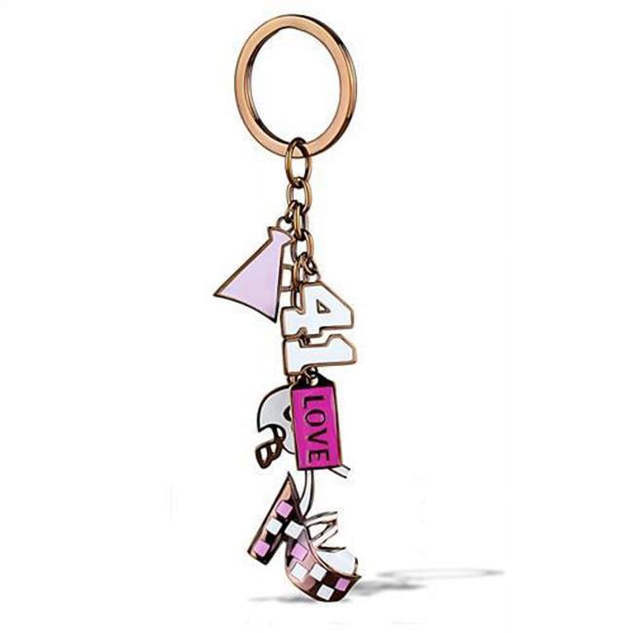 Picture of Alamode TK2717 Women IP Coffee Light Stainless Steel Key Ring with Epoxy in Multi Color