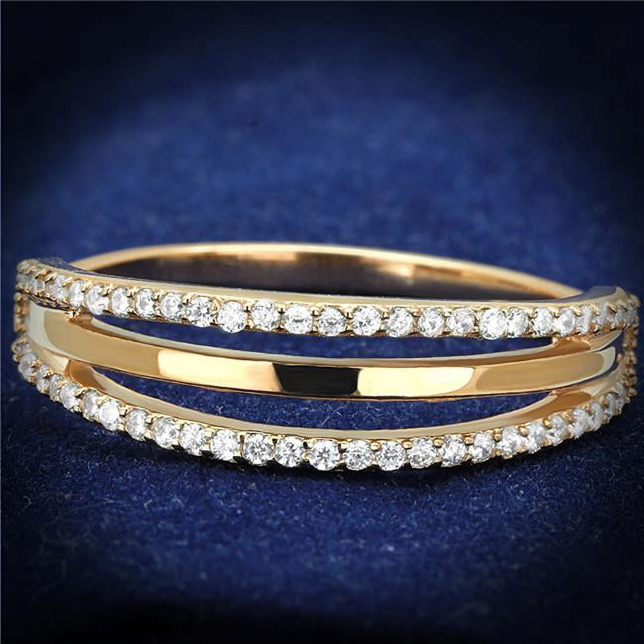 TS587-6 Women Rose Gold 925 Sterling Silver Ring with AAA Grade CZ in Clear - Size 6