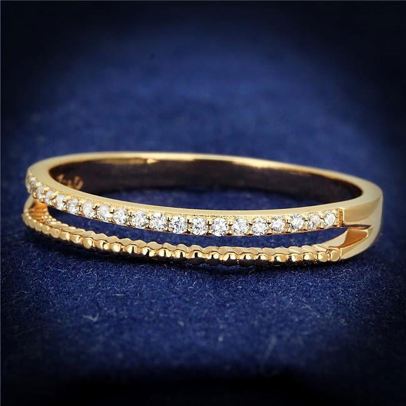 TS592-5 Women Rose Gold 925 Sterling Silver Ring with AAA Grade CZ in Clear - Size 5