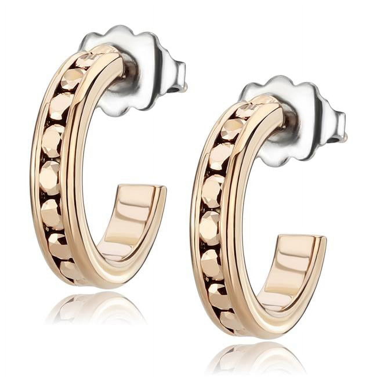 Picture of Alamode 3W1142 Women IP Rose Gold Brass Earrings with Top Grade Crystal in Metallic Light Gold