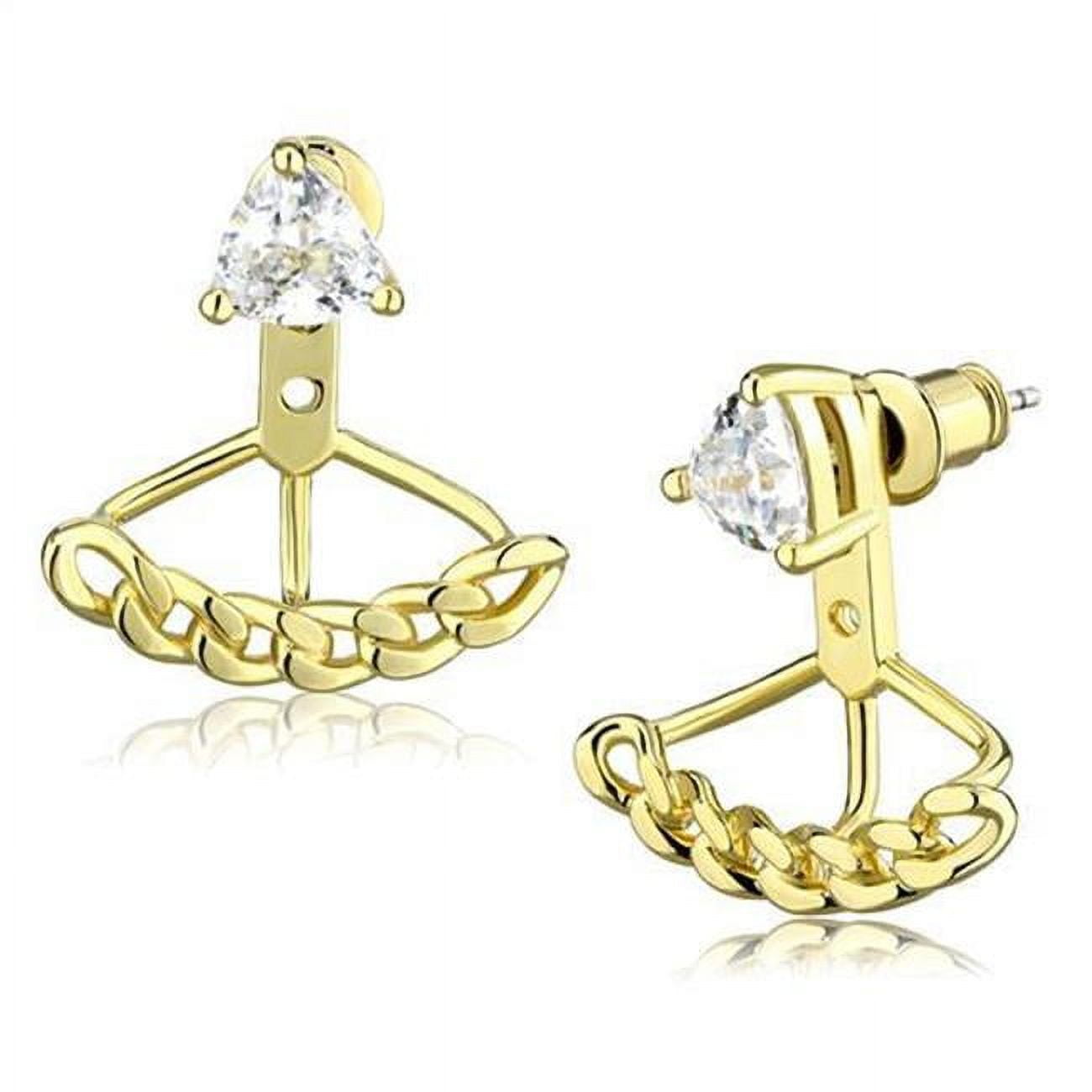 Picture of Alamode 3W1313 Women Gold Brass Earrings with AAA Grade CZ in Clear