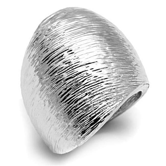 Women Rhodium Brass Ring with No Stone in No Stone - Size 5