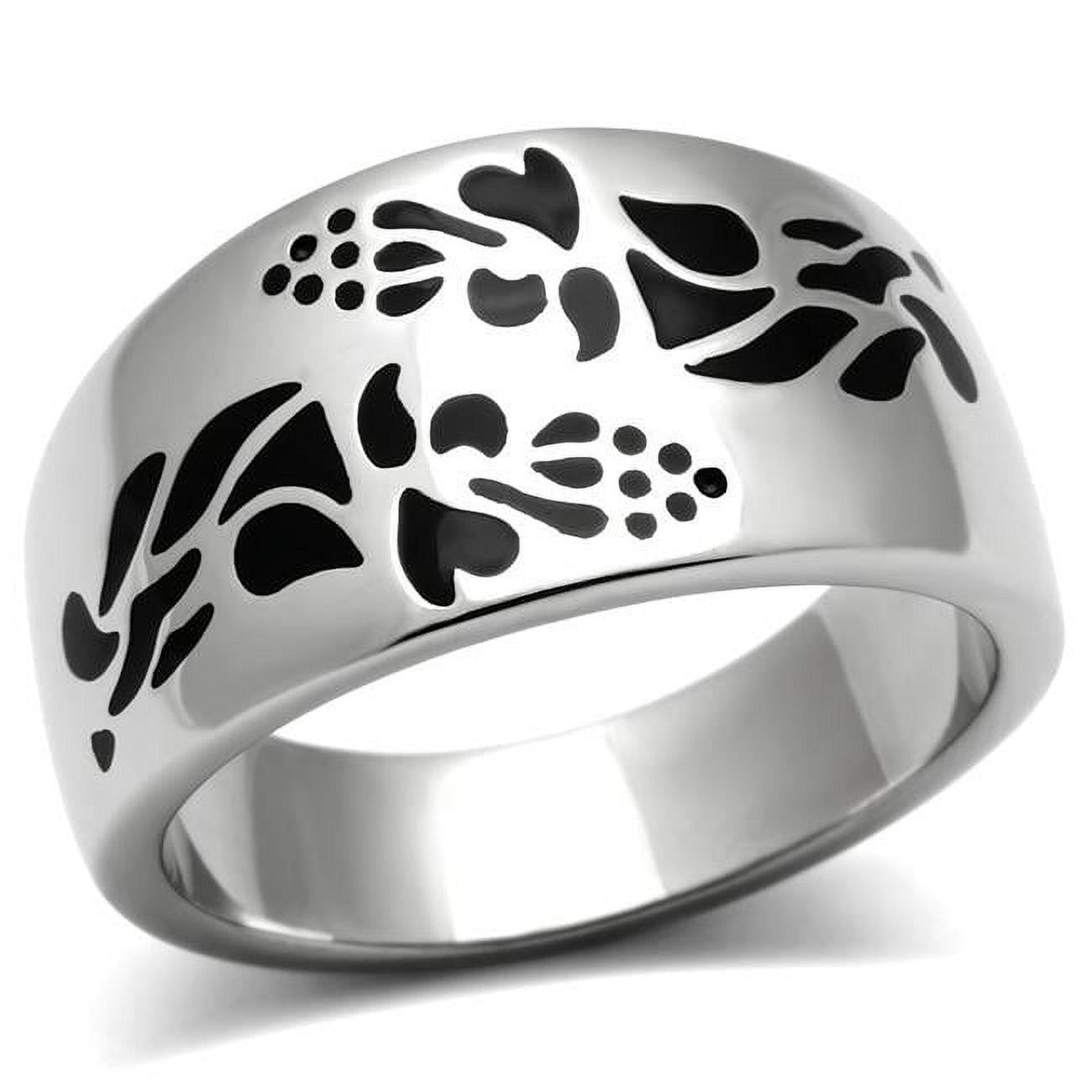 TK382-11 Men High Polished Stainless Steel Ring with No Stone in No Stone - Size 11