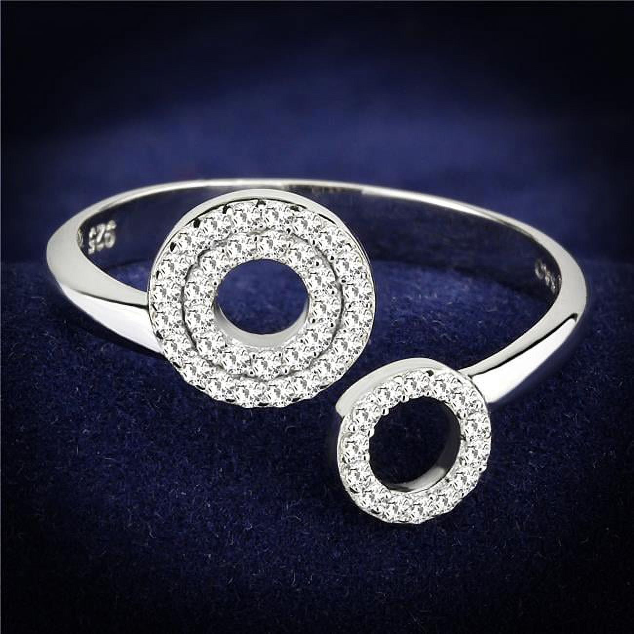 TS567-6 Women Rhodium 925 Sterling Silver Ring with AAA Grade CZ in Clear - Size 6