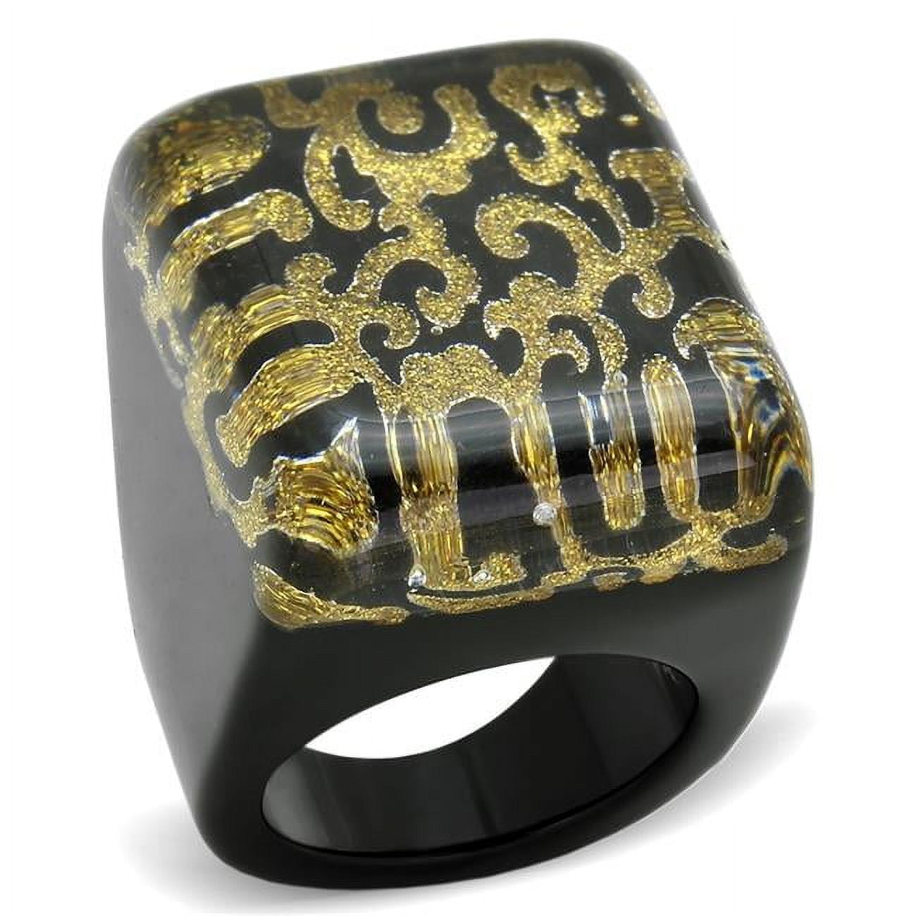 Women Resin Ring with No Stone in Topaz - Size 9