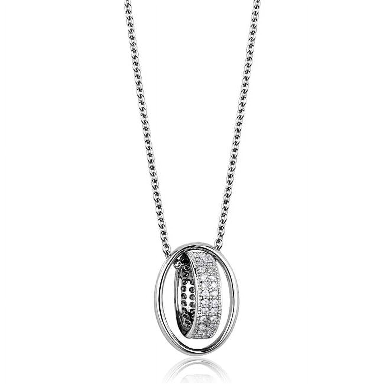 Picture of Alamode 3W1032-16Plus3 Women Rhodium Brass Chain Pendant with AAA Grade CZ in Clear - 16 & 3 in.