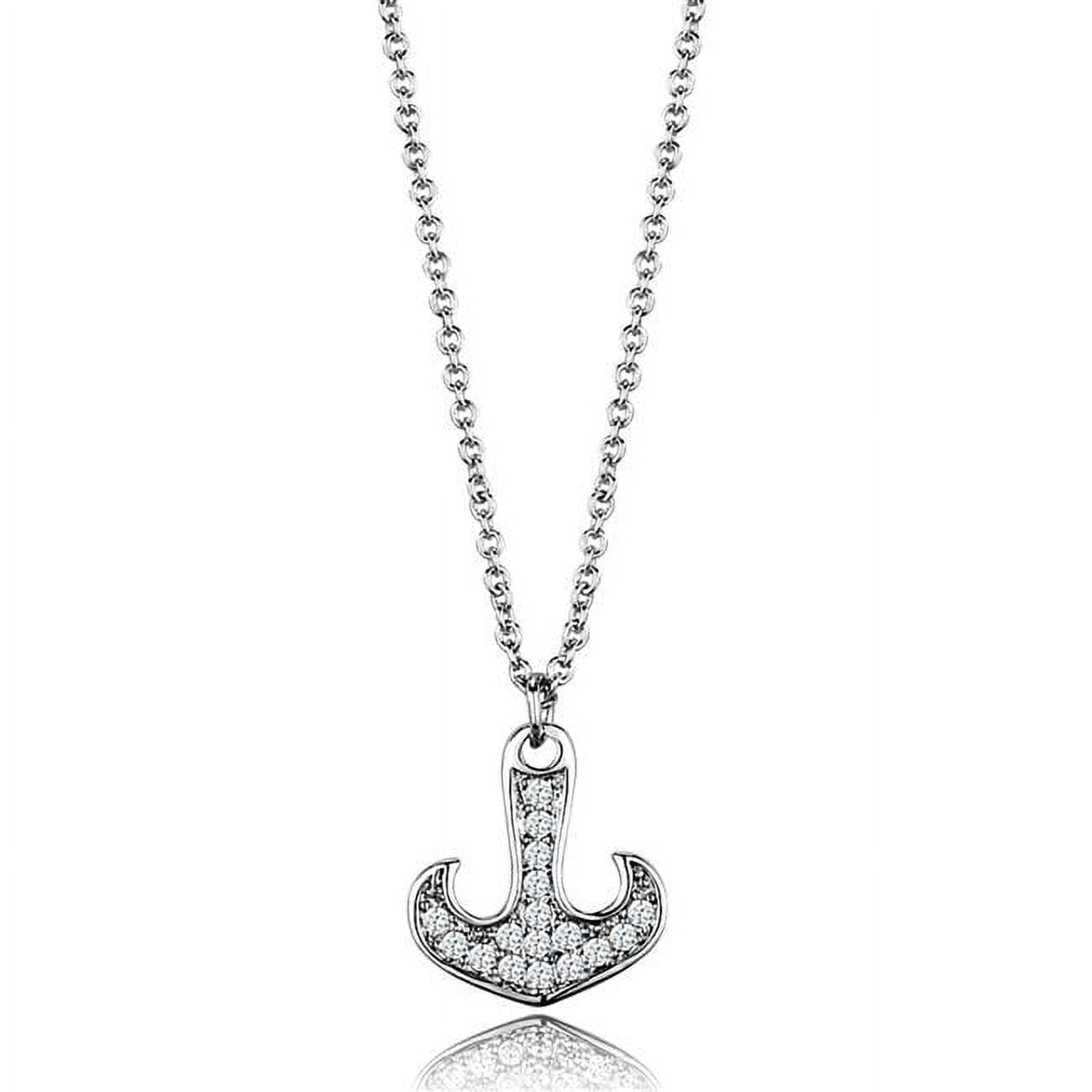 Picture of Alamode 3W1035-16Plus3 Women Rhodium Brass Chain Pendant with AAA Grade CZ in Clear - 16 & 3 in.