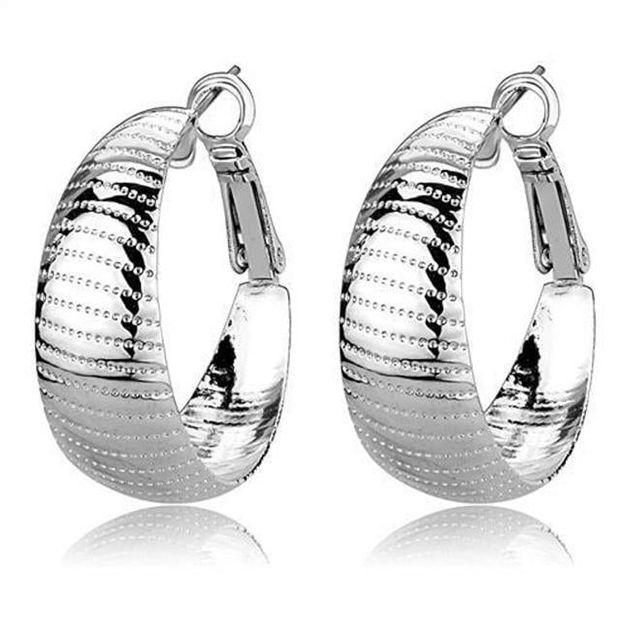 Picture of Alamode 3W1399 Women Rhodium Brass Earrings with No Stone in No Stone