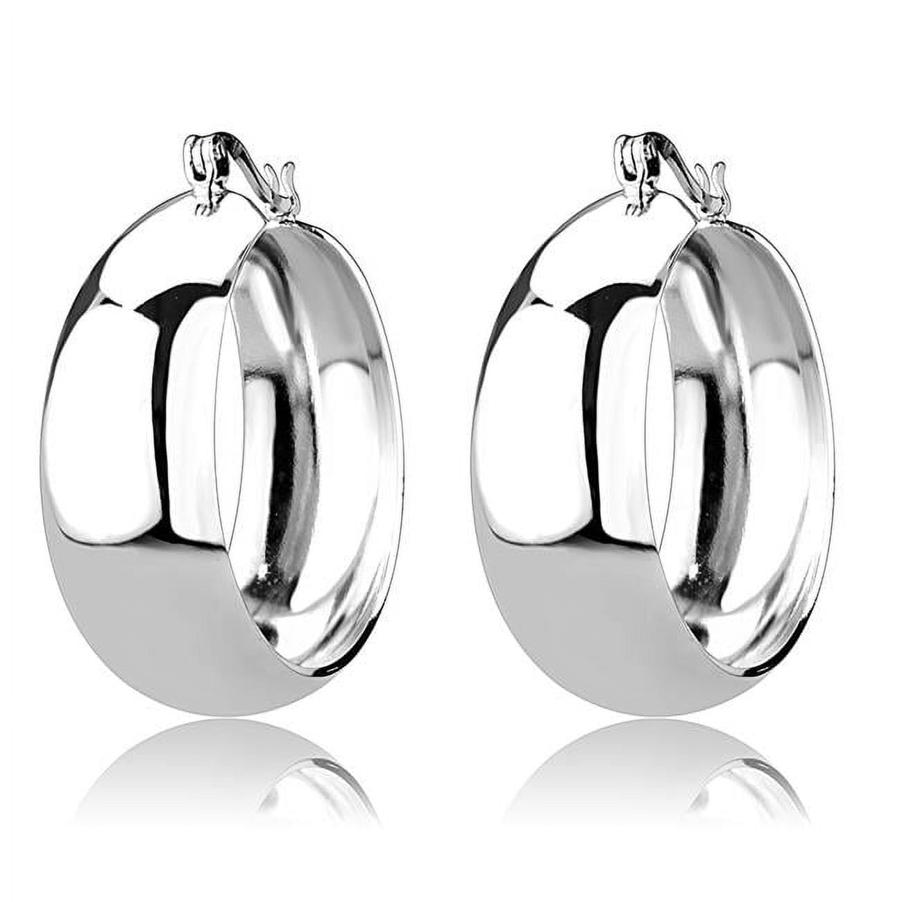 Picture of Alamode 3W1400 Women Rhodium Brass Earrings with No Stone in No Stone