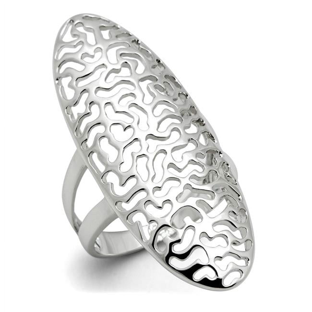 Women Rhodium Brass Ring with No Stone in No Stone - Size 7