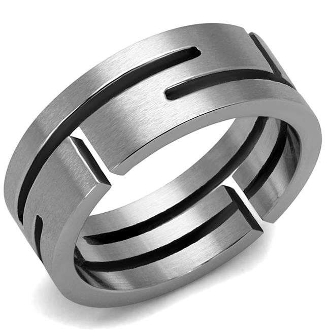 TK2393-11 Men High Polished Stainless Steel Ring with No Stone in No Stone - Size 11