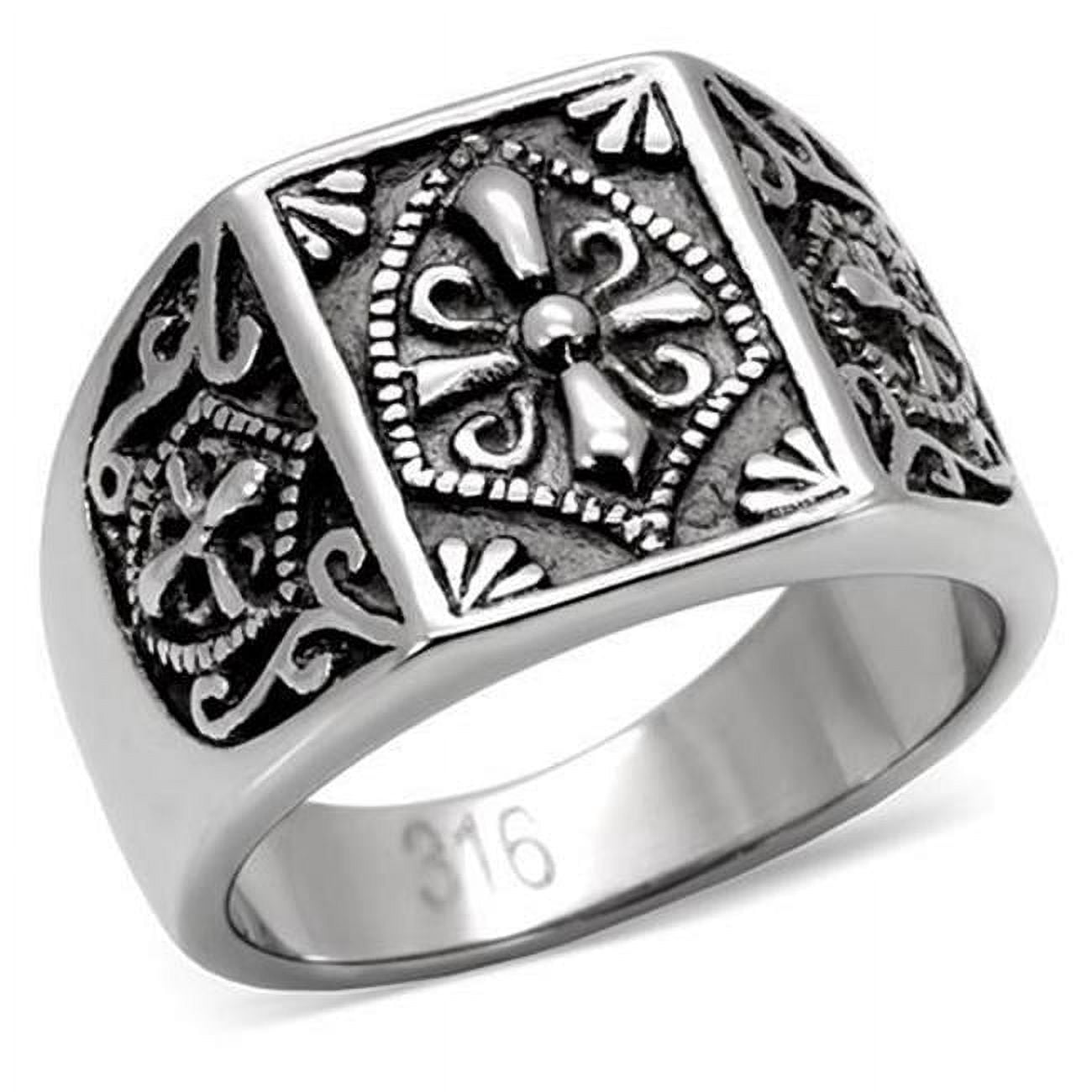 TK127-11 Men High Polished Stainless Steel Ring with No Stone in No Stone - Size 11