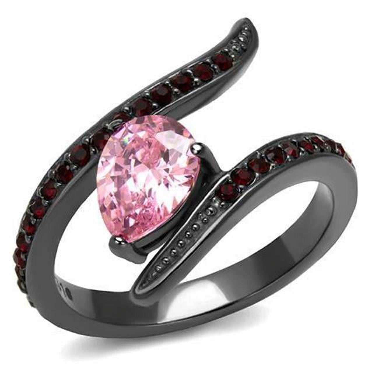 TK2972-6 Women IP Light Black Stainless Steel Ring with AAA Grade CZ in Rose - Size 6