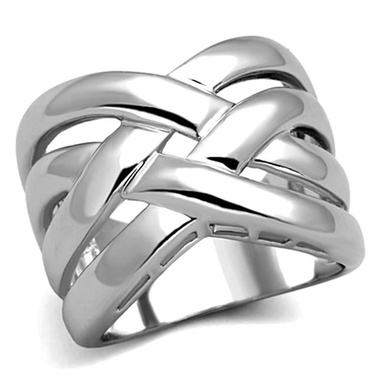 Women Rhodium Brass Ring with No Stone in No Stone - Size 6