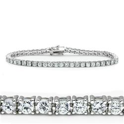 Picture of Alamode 46905-7 Women Rhodium Brass Bracelet with AAA Grade CZ in Clear - 7 in.