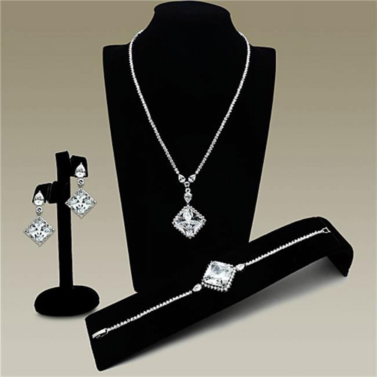 Picture of Alamode LO2341 Women Rhodium Brass Jewelry Sets with AAA Grade CZ in Clear