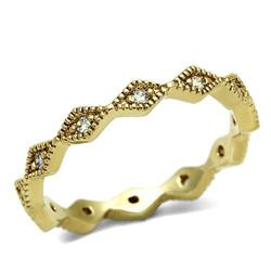 Women Gold Brass Ring with AAA Grade CZ in Clear - Size 4