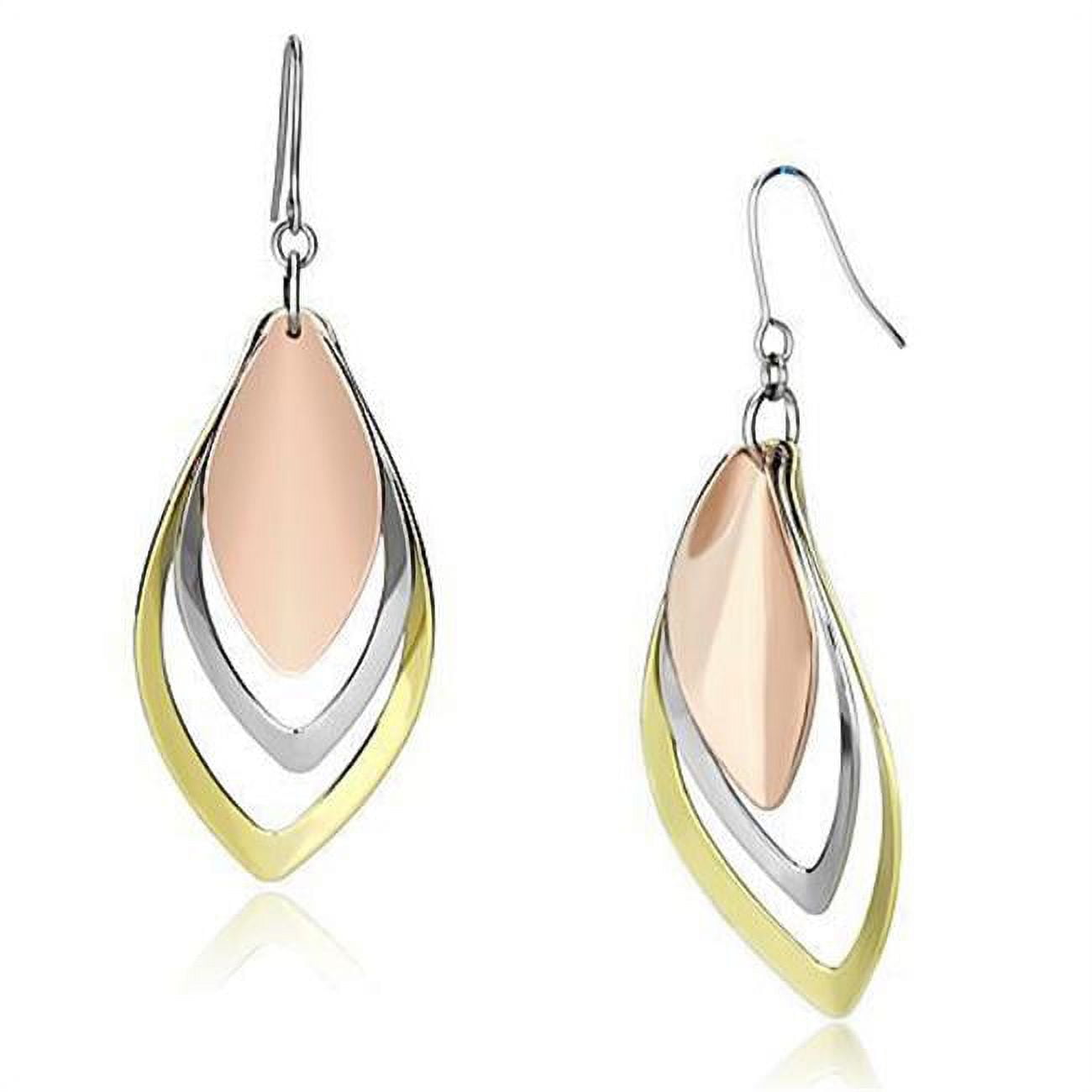 Picture of Alamode LO2681 Women Rhodium & Gold & Rose Gold Iron Earrings with No Stone in No Stone