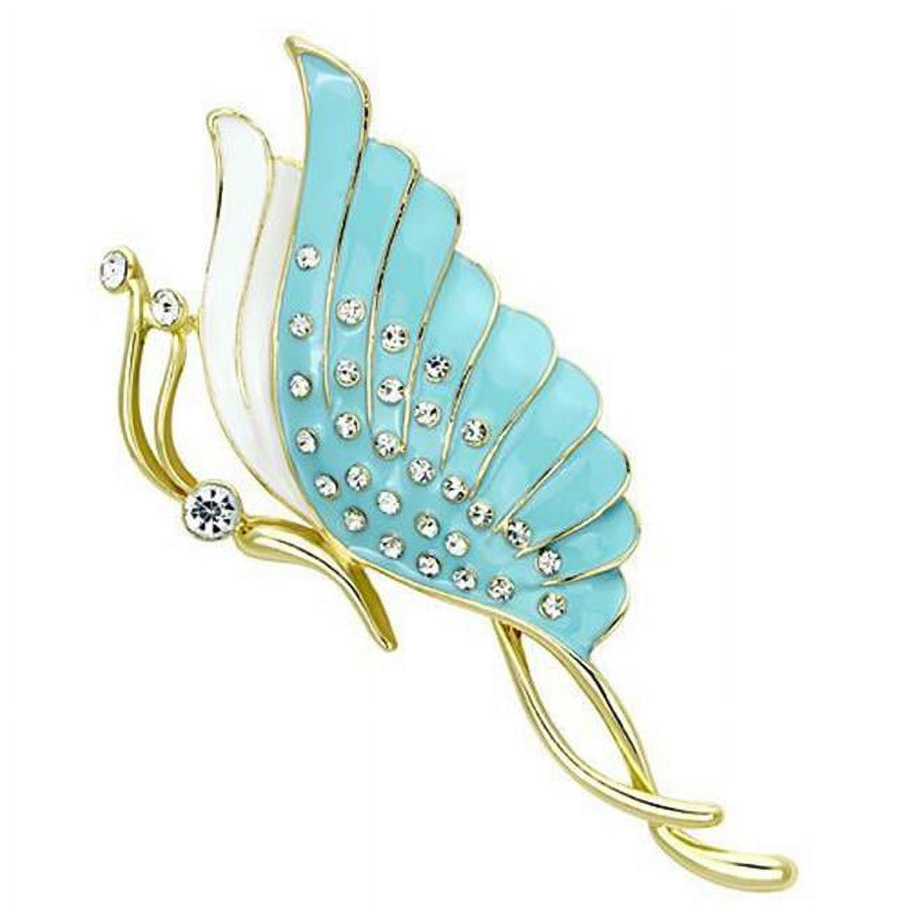 Picture of Alamode LO2771 Women Flash Gold White Metal Brooches with Top Grade Crystal in Clear