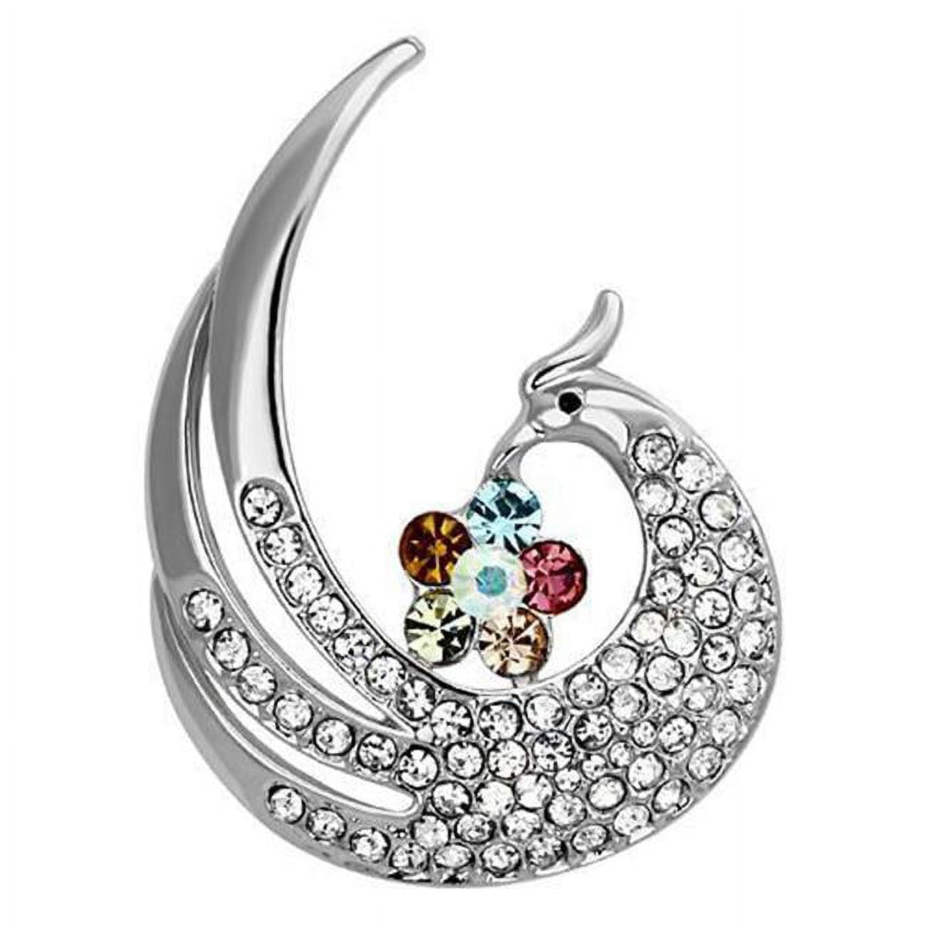 Picture of Alamode LO2773 Women Imitation Rhodium White Metal Brooches with Top Grade Crystal in Multi Color