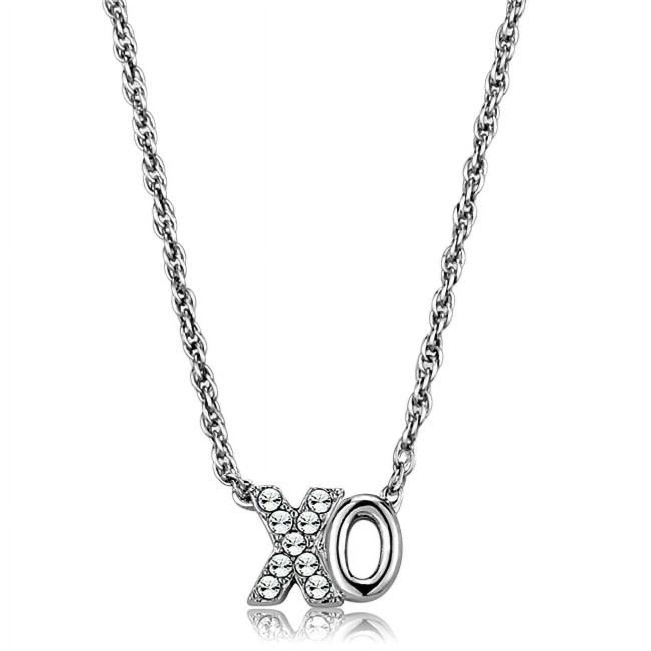 Picture of Alamode LO3845-16Plus3 Women Rhodium Brass Necklace with Top Grade Crystal in Clear - 16 & 3 in.