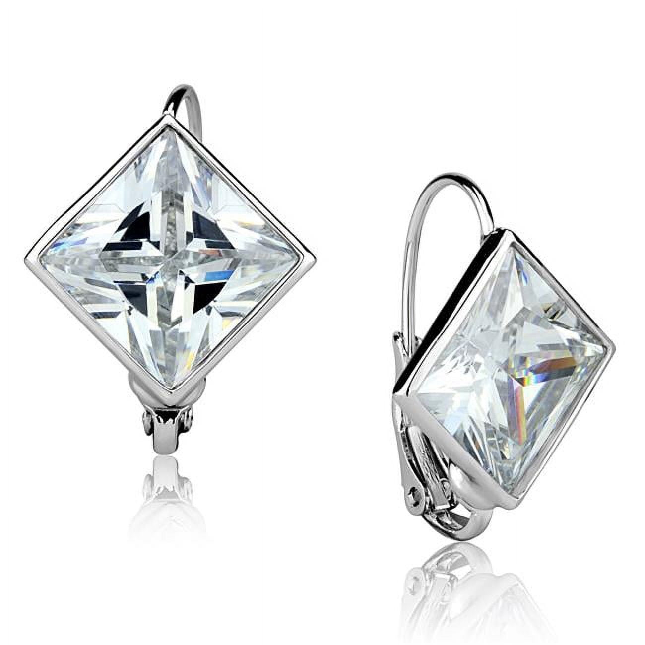 Picture of Alamode LO3868 Women Rhodium Brass Earrings with AAA Grade CZ in Clear