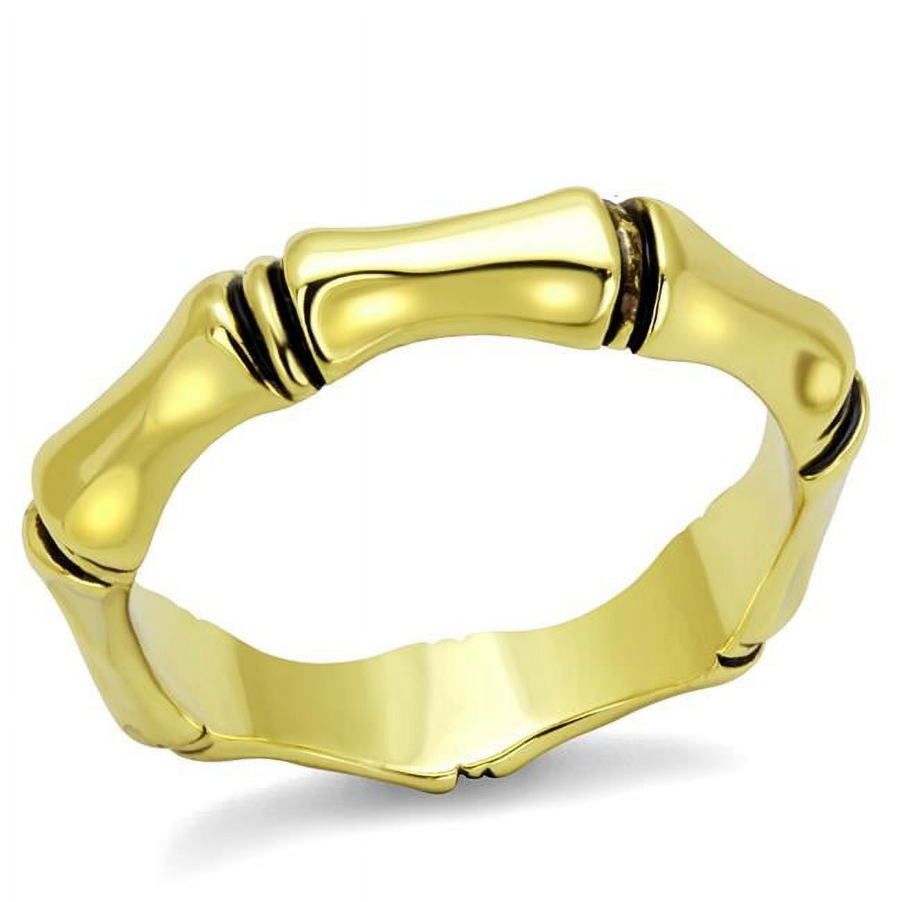 Women Gold Brass Ring with Epoxy in Jet - Size 8