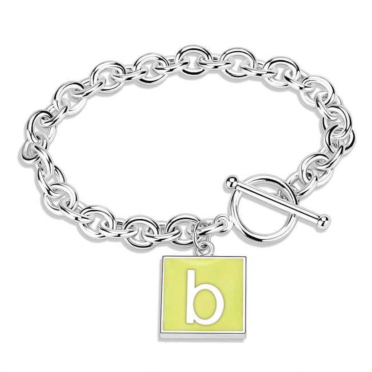 Unisex High-Polished Brass Bracelet with Epoxy in Emerald - 7 in.