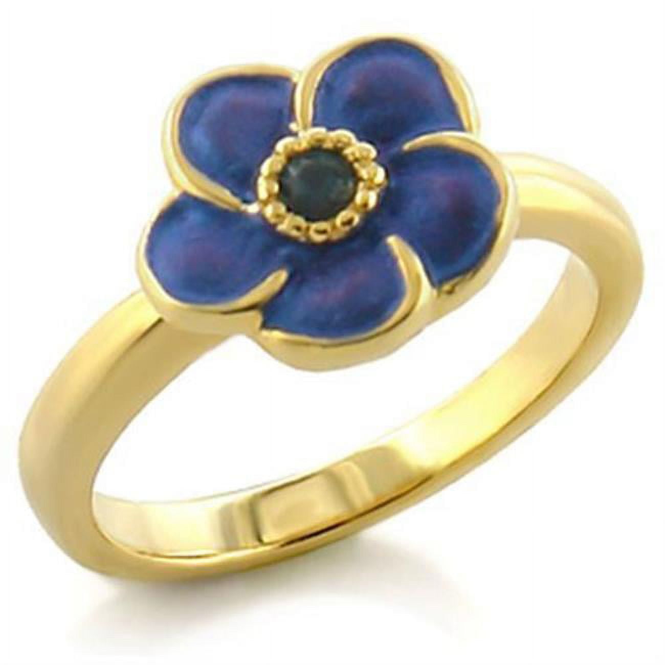 LO545-6 Women Gold White Metal Ring with Top Grade Crystal in Montana - Size 6