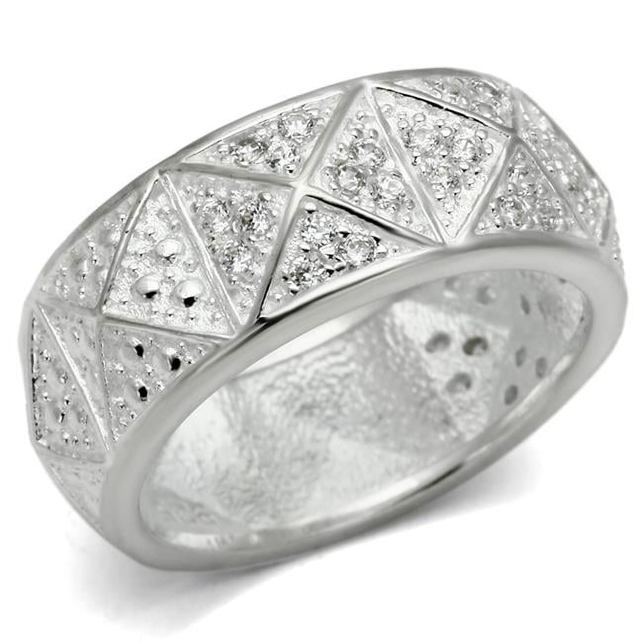 LOS559-7 Women Silver 925 Sterling Silver Ring with AAA Grade CZ in Clear - Size 7