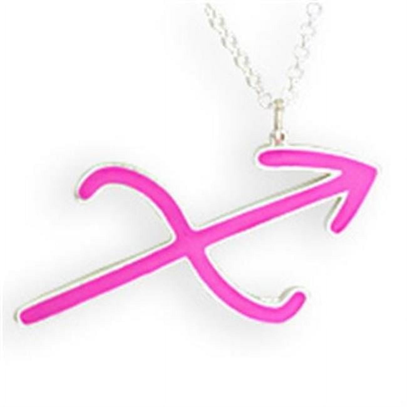 Picture of Alamode SNK11PINK-18 Women Silver Brass Chain Pendant with Epoxy in Rose - 18 in.