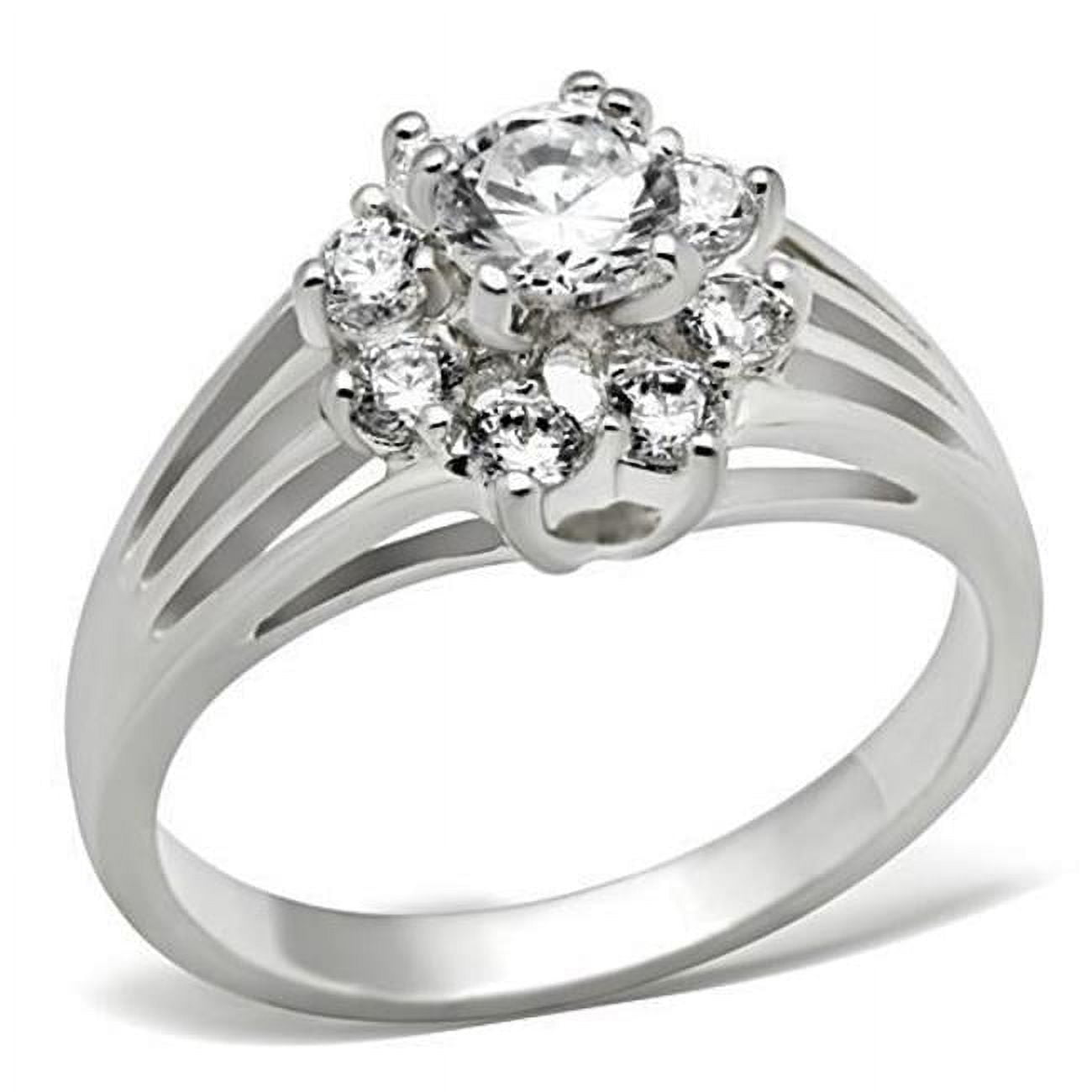 SS053-9 Women Silver 925 Sterling Silver Ring with AAA Grade CZ in Clear - Size 9