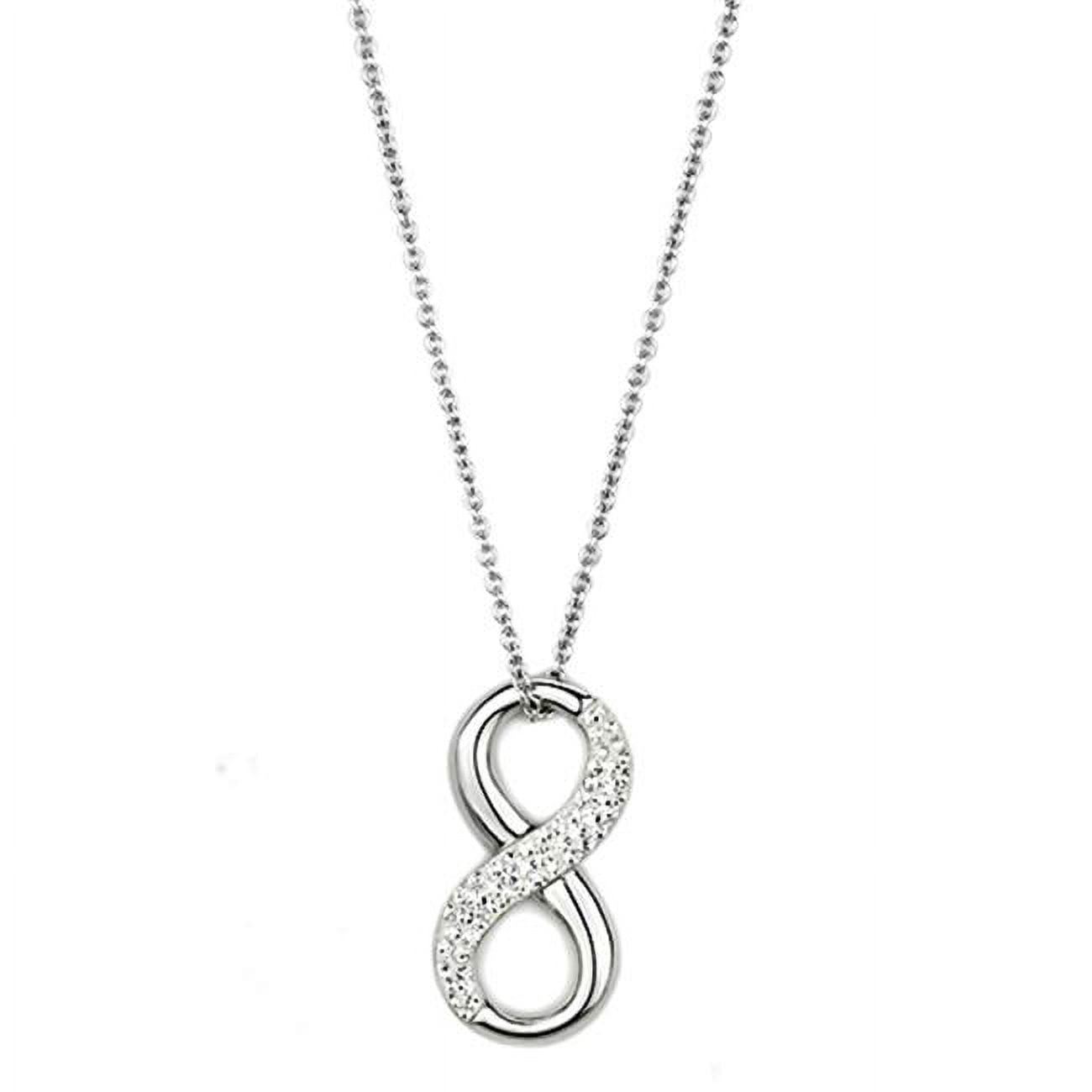 Picture of Alamode 3W407-18 Women Rhodium Brass Necklace with Top Grade Crystal in Clear - 18 in.