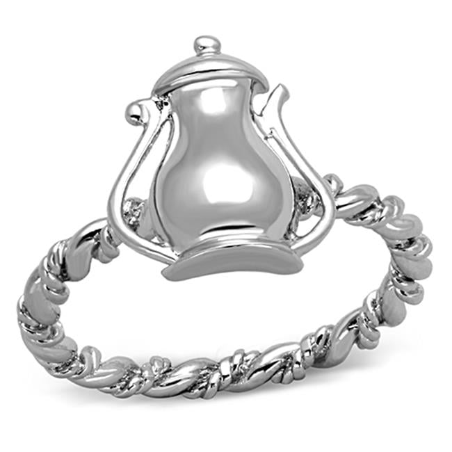 Women Rhodium Brass Ring with No Stone in No Stone - Size 9