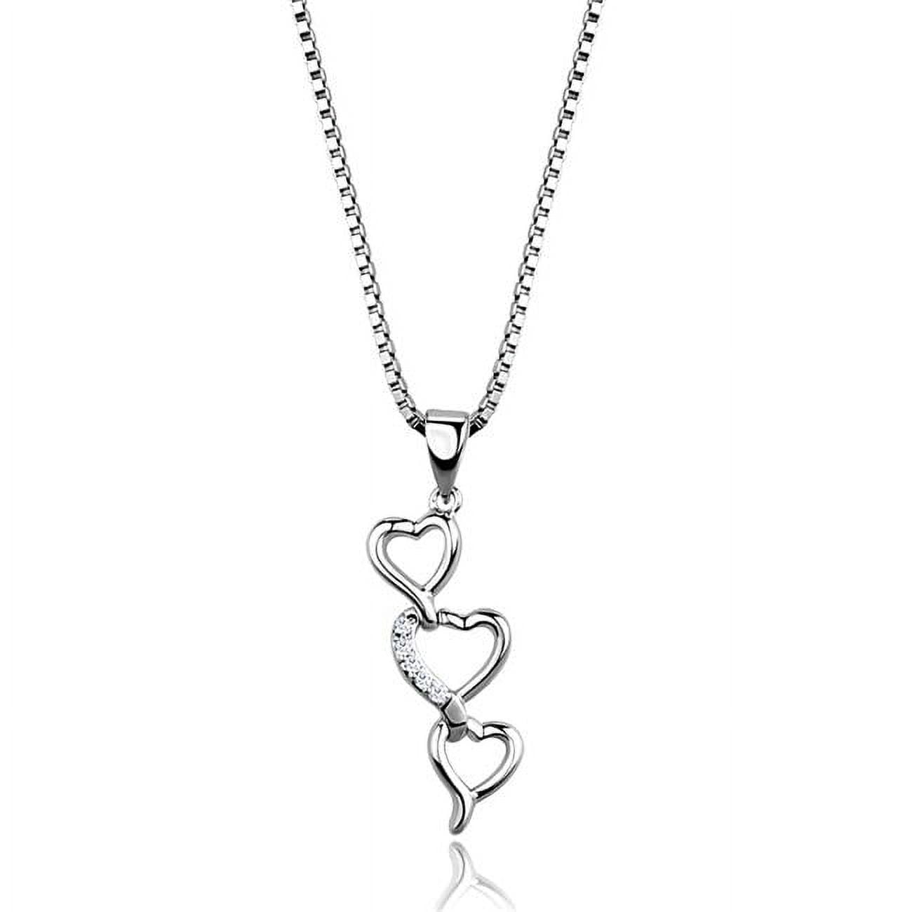 Picture of Alamode 3W843-16.25 Women Rhodium Brass Chain Pendant with AAA Grade CZ in Clear - 16.25 in.
