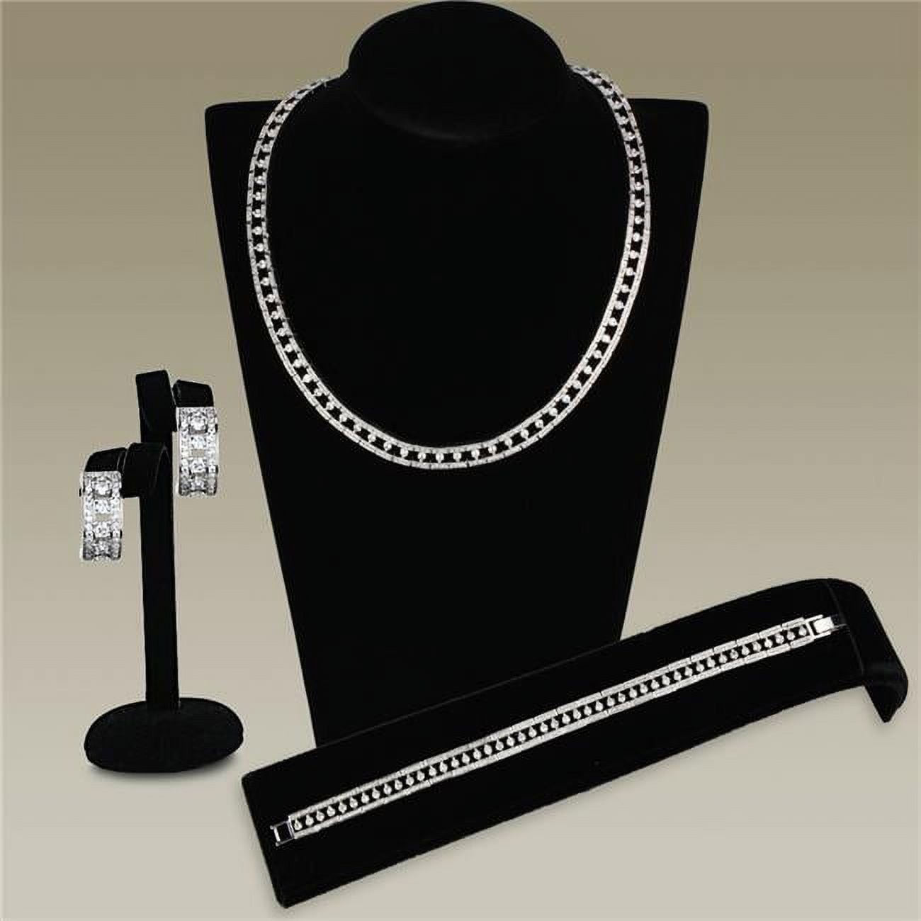 Picture of Alamode 3W944 Women Rhodium Brass Jewelry Sets with AAA Grade CZ in Clear