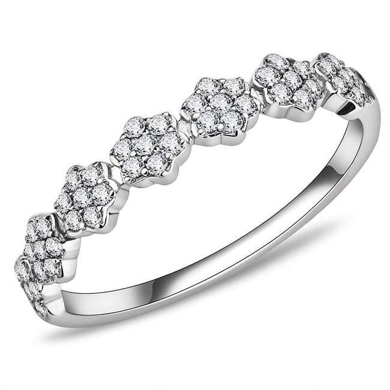 Women High Polished Stainless Steel Ring with AAA Grade CZ in Clear - Size 5
