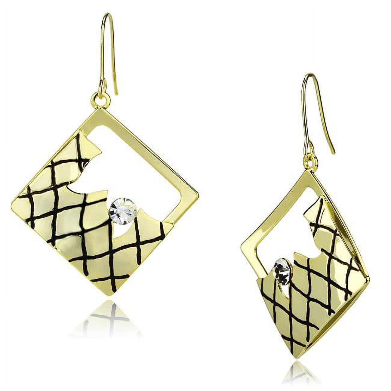 Picture of Alamode LO2689 Women Gold Iron Earrings with Top Grade Crystal in Clear