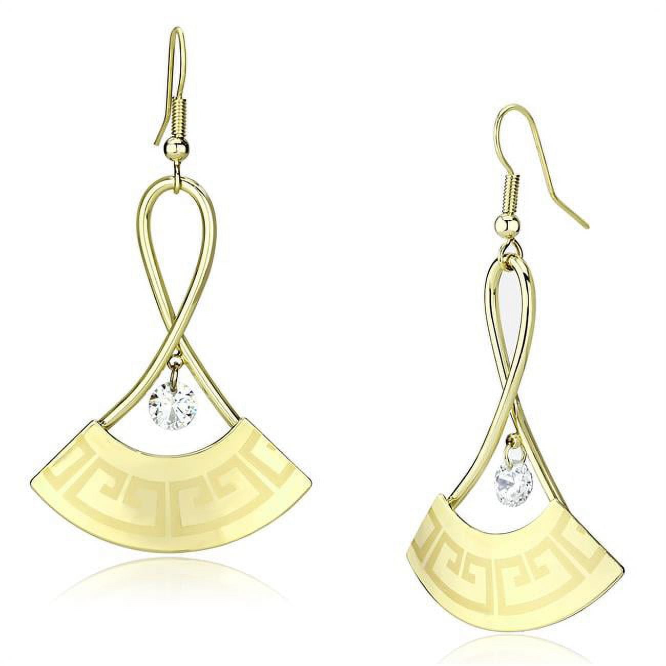 Picture of Alamode LO2707 Women Gold Iron Earrings with AAA Grade CZ in Clear