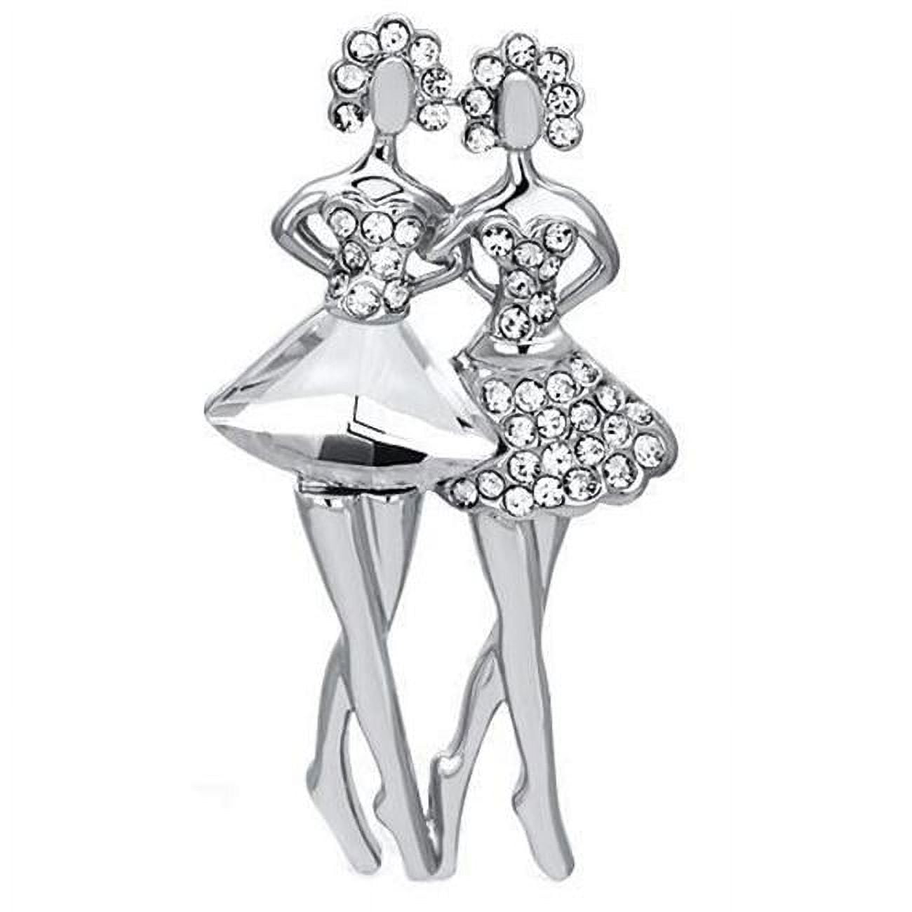 Picture of Alamode LO2775 Women Imitation Rhodium White Metal Brooches with Synthetic in Clear