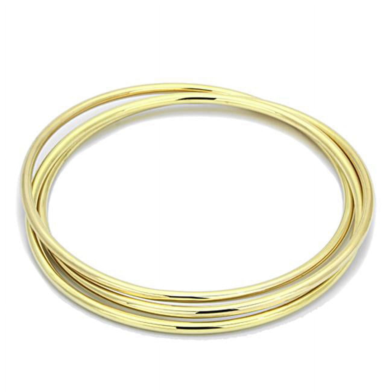 Women Gold Brass Bangle with No Stone in No Stone - 8.25 in.