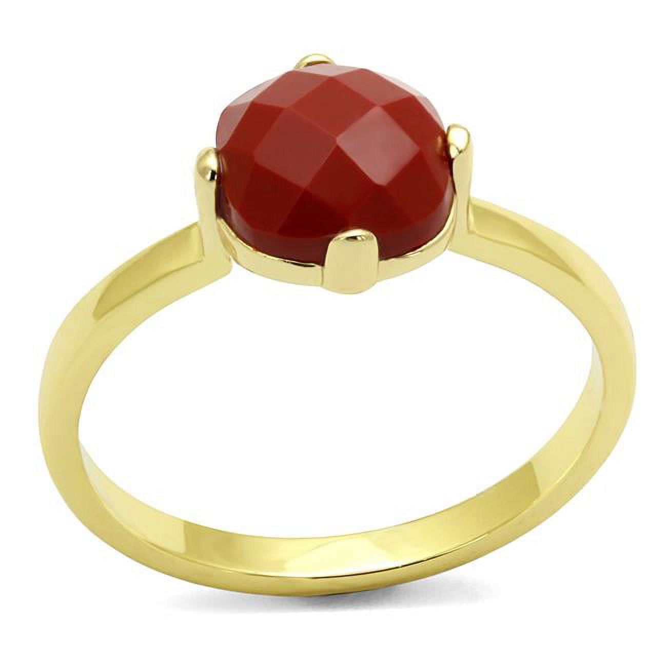 Women Flash Gold Brass Ring with Synthetic in Siam - Size 5