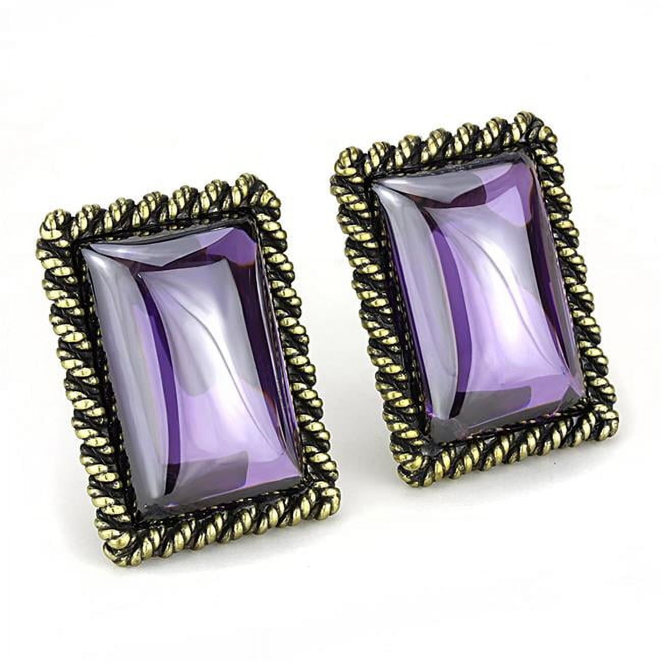 Picture of Alamode LO4178 Women Antique Copper Brass Earrings with AAA Grade CZ in Amethyst