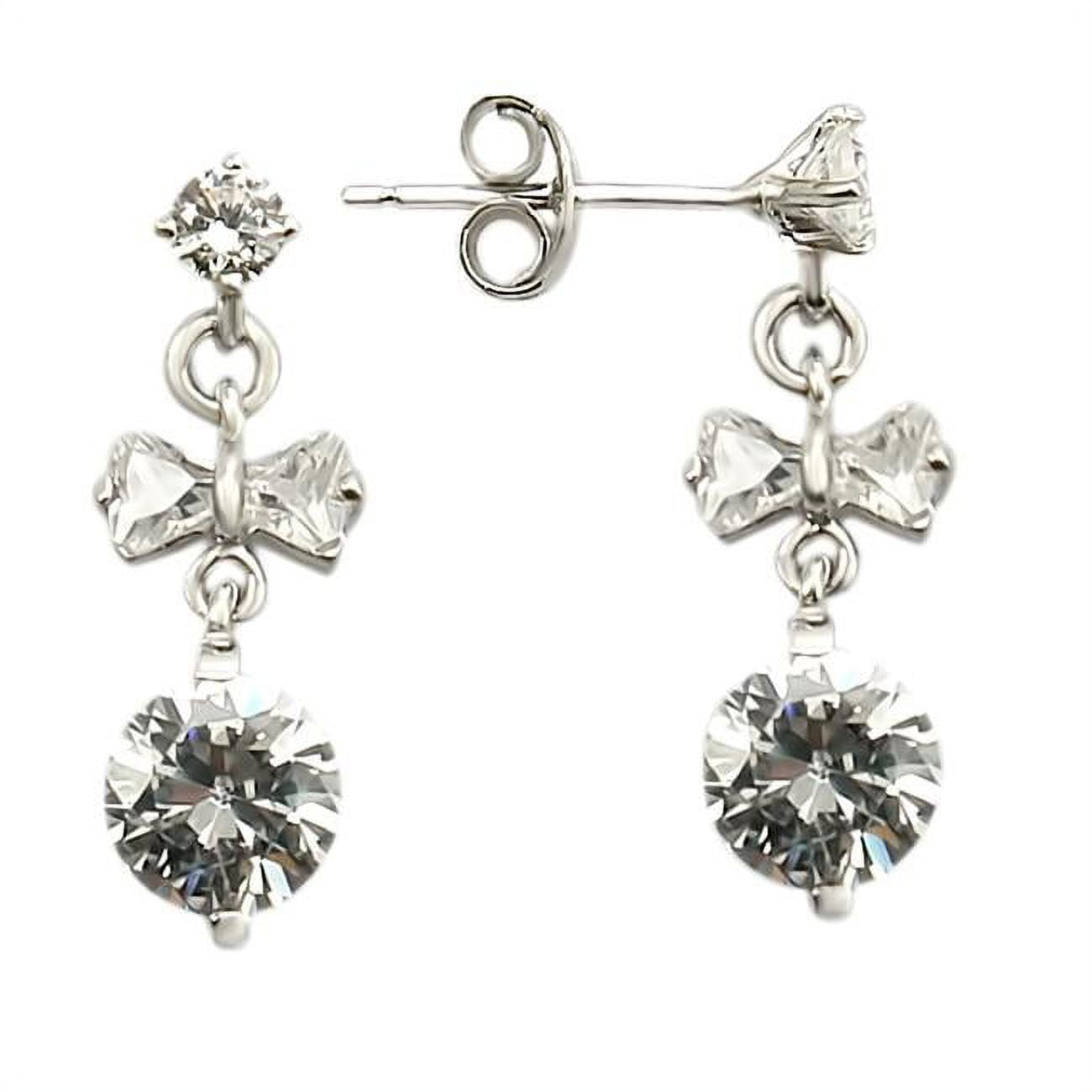 Picture of Alamode LOS313 Women Rhodium 925 Sterling Silver Earrings with AAA Grade CZ in Clear