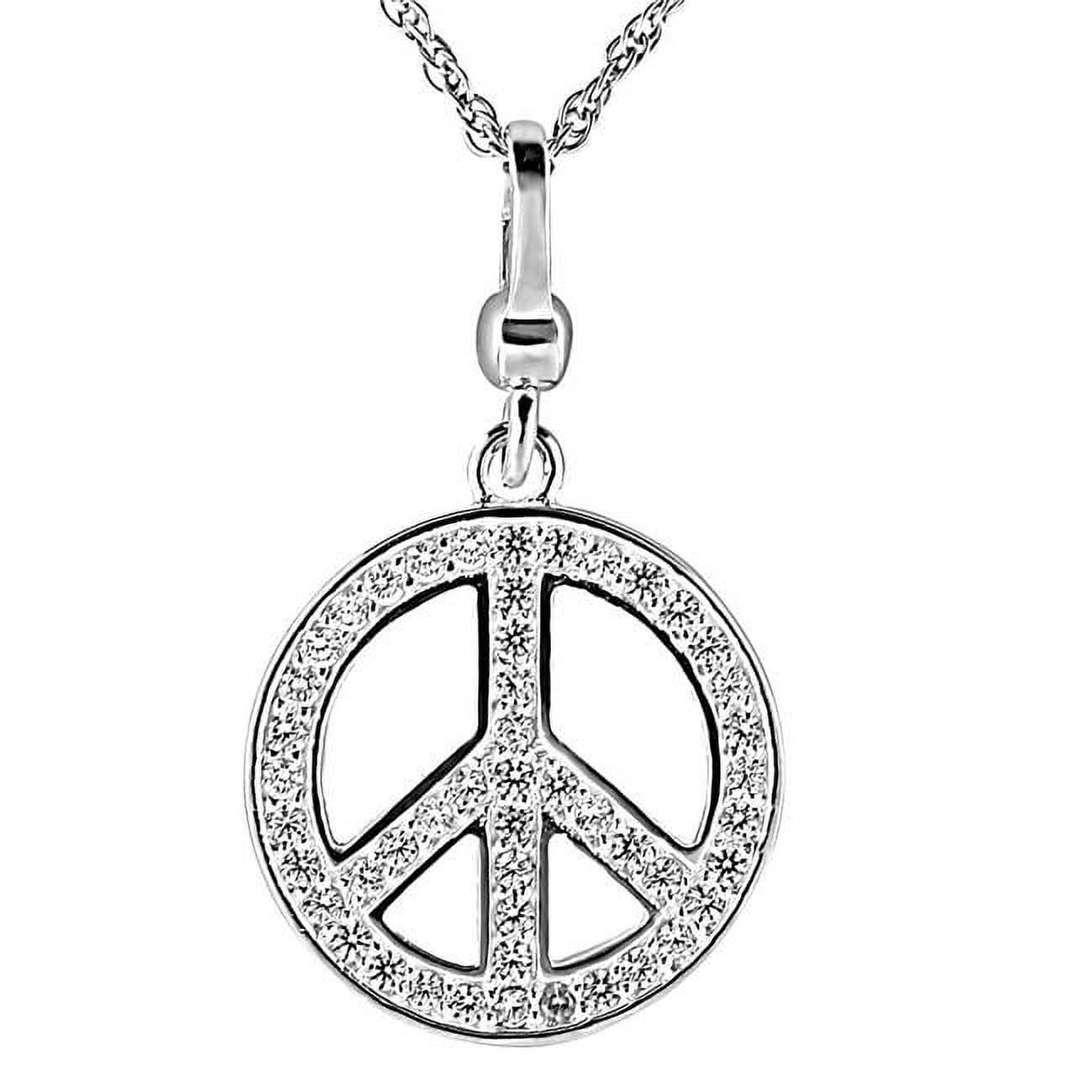 Picture of Alamode LOS420-18 Women Silver 925 Sterling Silver Chain Pendant with AAA Grade CZ in Clear - 18 in.