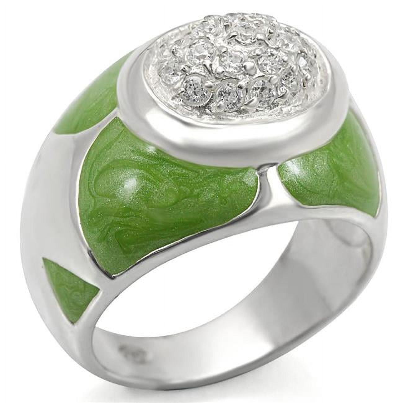 Women Silver 925 Sterling Silver Ring with AAA Grade CZ in Clear - Size 8