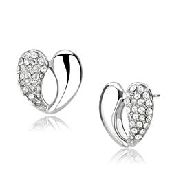Picture of Alamode TK3653 Women High Polished Stainless Steel Earrings with Top Grade Crystal in Clear