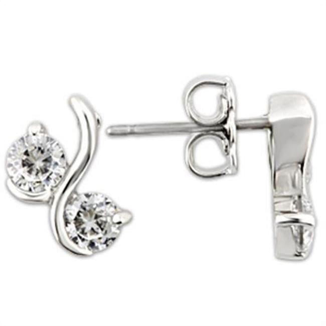 Picture of Alamode 0W176 Women Rhodium 925 Sterling Silver Earrings with AAA Grade CZ in Clear