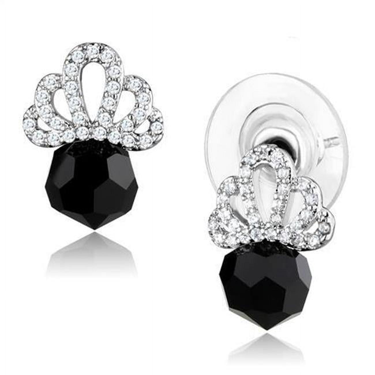 Picture of Alamode 3W1303 Women Rhodium Brass Earrings with AAA Grade CZ in Clear