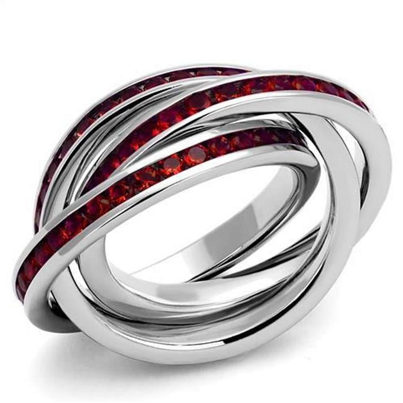 Women Rhodium Brass Ring with Synthetic in Siam - Size 5